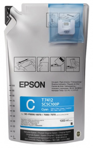 Epson F6200 / F7200 / F9200 / F9300 / F9400, чернила сублимационные Cyan (1000 мл) C13T741200