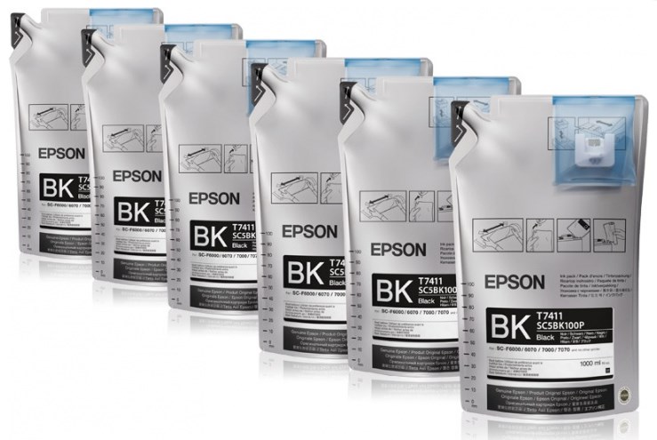 Epson F6200 / F7200 / F9200 / F9400, чернила сублимационные повышенной плотности Black (1000 мл) C13T741X00
