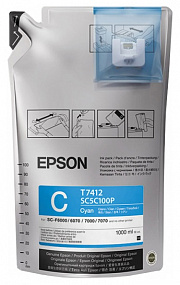 Epson F6200 / F7200 / F9200 / F9300 / F9400, чернила сублимационные Cyan (1000 мл) C13T741200